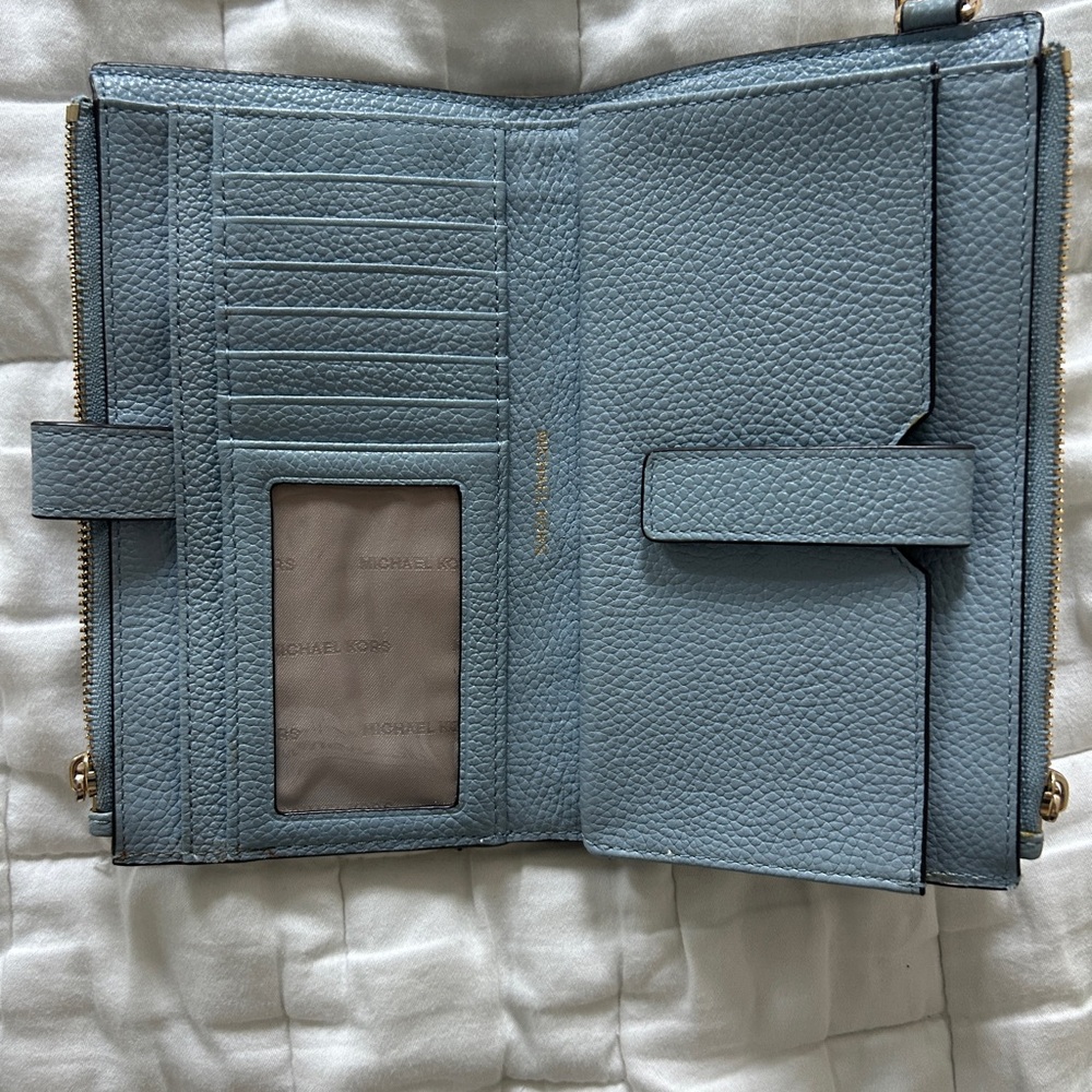 Michael Kors Slate Blue Leather Wallet